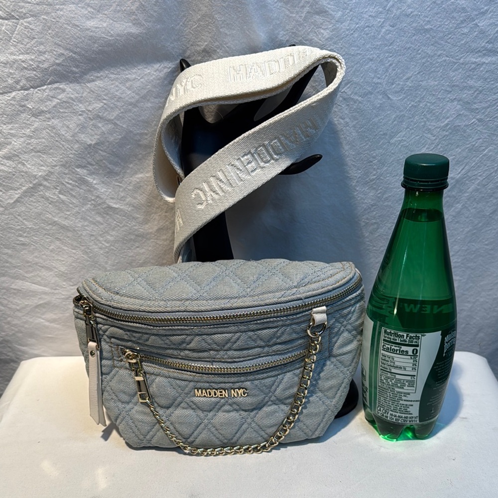 Quilted Blue Crossbody Bag - Picture 2 of 12